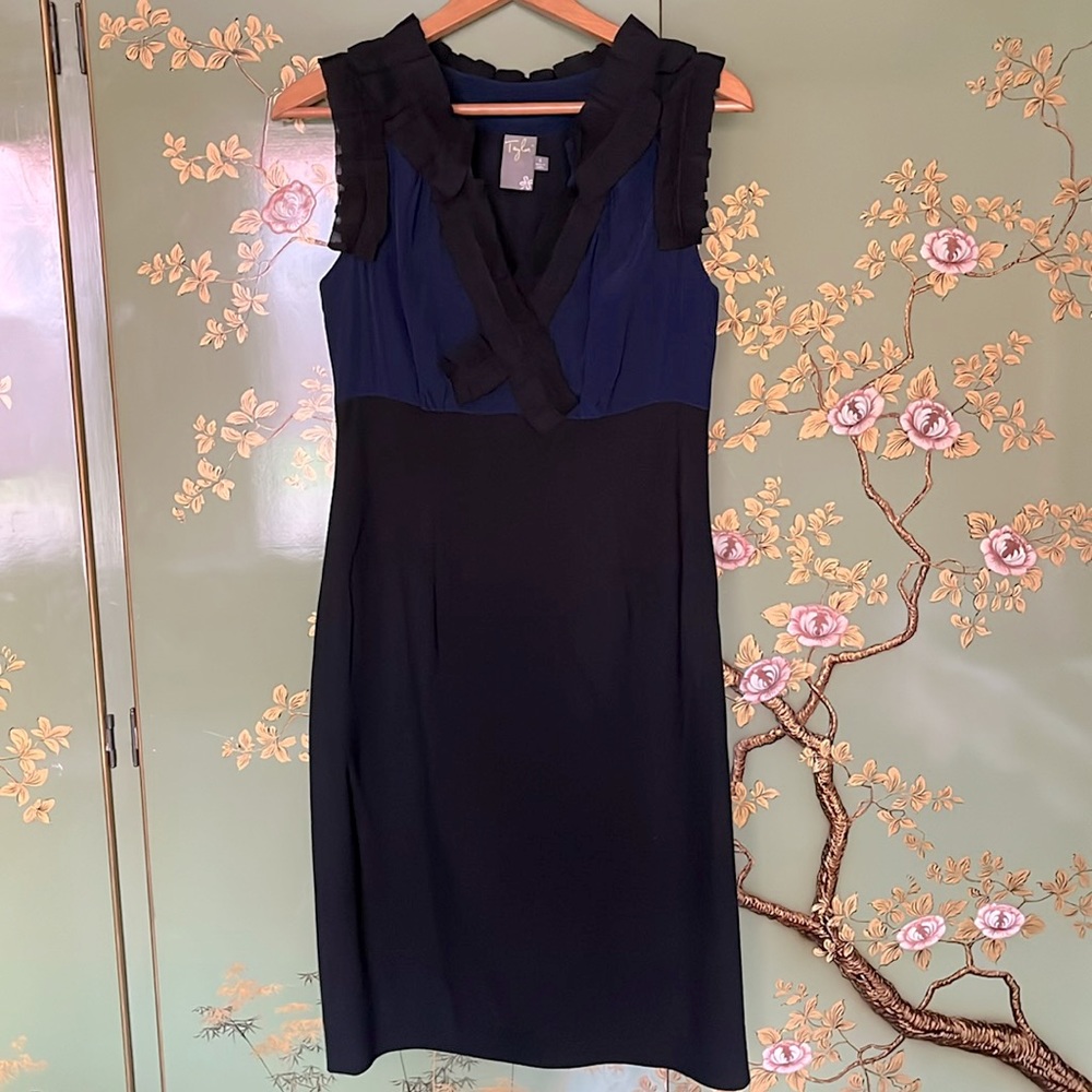 Taylor Dress with Silk Pleat Detail Size 6